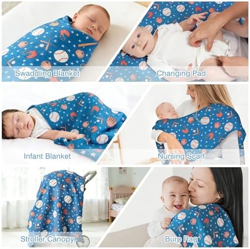 Baby Swaddle Blankets, Bamboo Muslin Receiving Blanket | 1-Pack, Lightweight & - Image 6