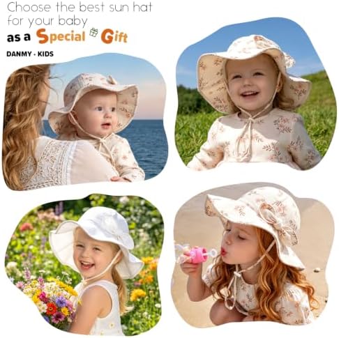 Baby Sun Hat Infant Toddler Girl Kids Sun Protection Beach Bucket Hats - Image 7