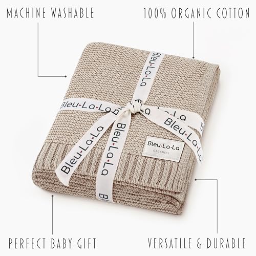 100% Organic Cotton Heritage Knit Textured Baby Quilt Blanket – Signature - Image 3