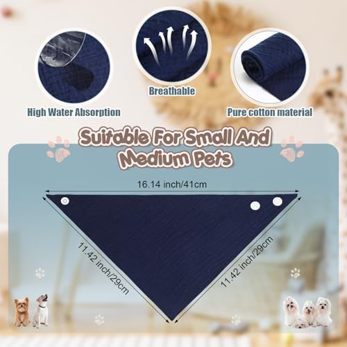 10 Pcs Muslin Cotton Triangle Dog Bandanas Reversible Pet Bibs Scarf Dog Scarves - Image 2