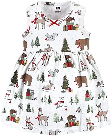 Hudson Baby Infant and Toddler Girls Cotton Dress and Cardigan Set - Image 4