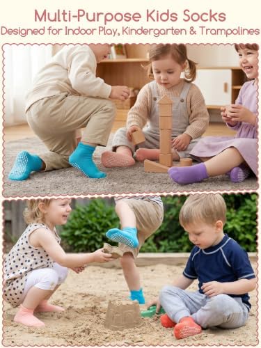 Aroveea Toddler Socks Non Slip Grip Ankle Baby 12 Pack - Image 5