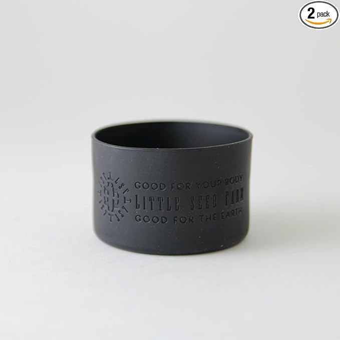Little Seed Farm Protective Silicone Sleeves for Jars - 2-Pack - Black