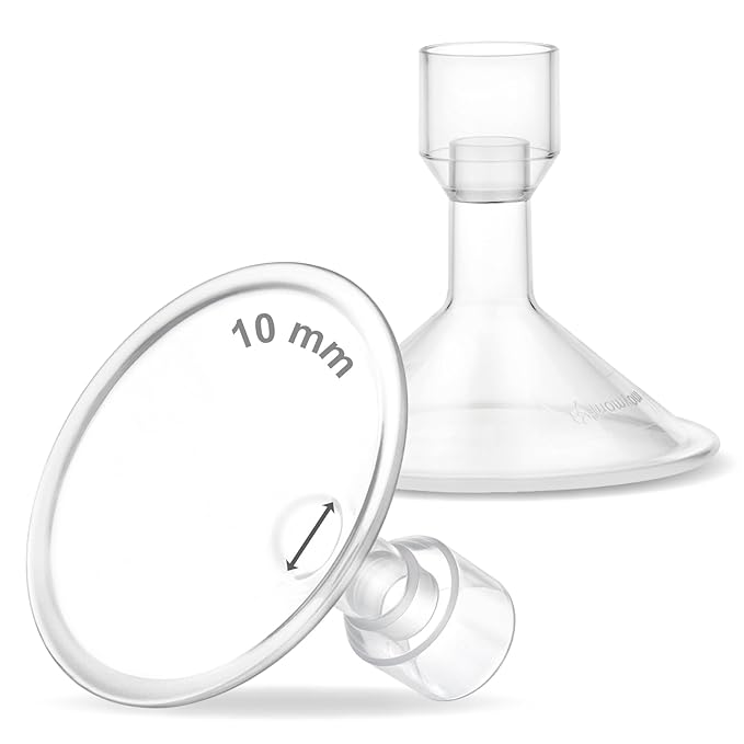 Maymom MyFit 10 mm Small Shields, Compatible with Medela Breast Pump- PersonalFit, Freestyle, Harmony, Maxi, Flex Connector, Connect to Widemouth/Narrow Connector, 2pcs