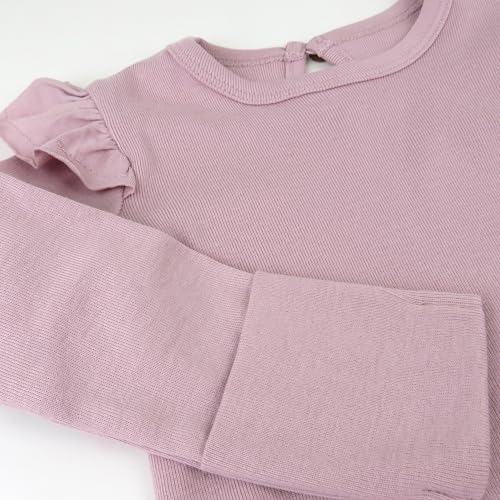 HonestBaby Baby Girls' 5-pack Long Sleeve Ruffle Shoulder Bodysuits 100% - Image 3