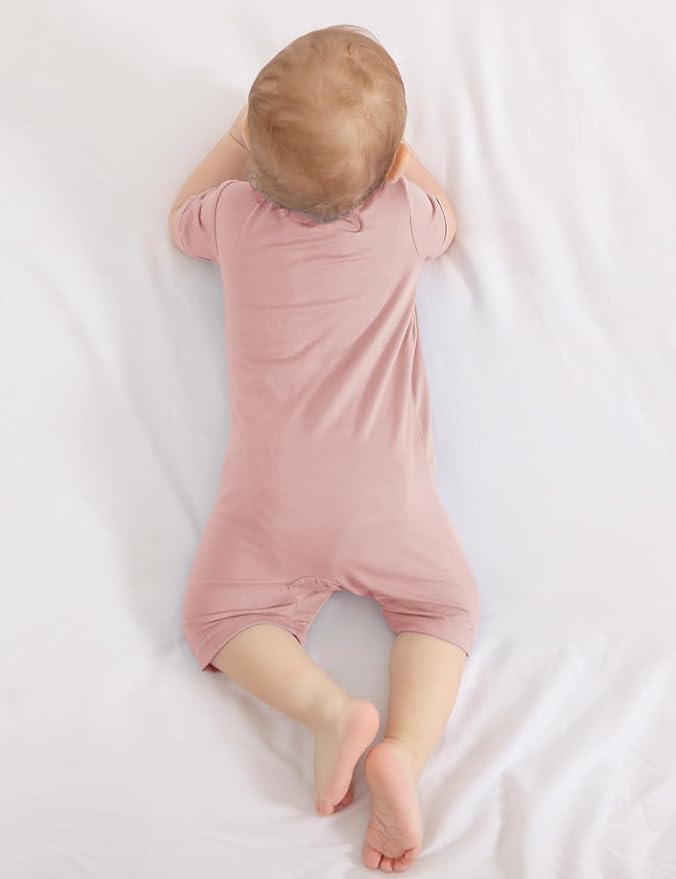 Jimonda Baby Bamboo Rayon Rompers Short Sleeve 3pc Pjs - Image 5