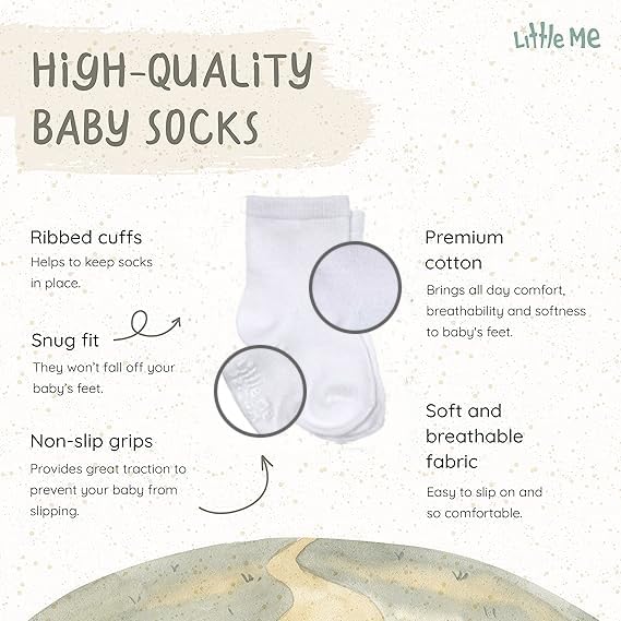 Little Me 20-Pack Newborn Baby Infant & Toddler Unisex Socks, 0-12/12-24 Months - Image 7