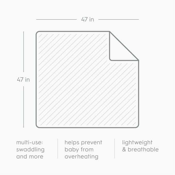 Little Unicorn Premium Cotton Swaddle Baby Blanket | Breathable Fabric | - Image 3