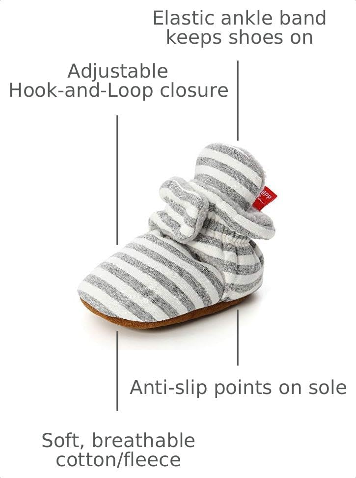 HsdsBebe Unisex Newborn Baby Cotton Booties Non-Slip Sole - Image 3