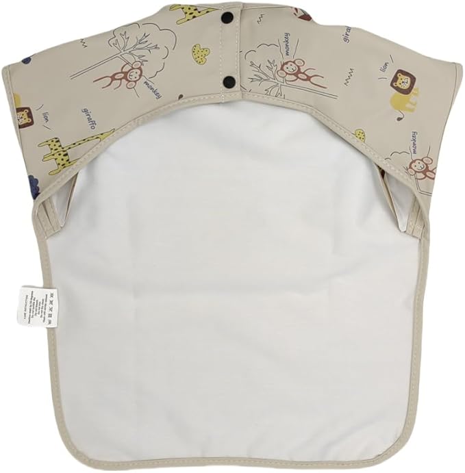 GZMM Waterproof Baby Bibs,Infant Toddler Extra Cover Feeding Bib With Food Catcher,Easy Clean & Washable