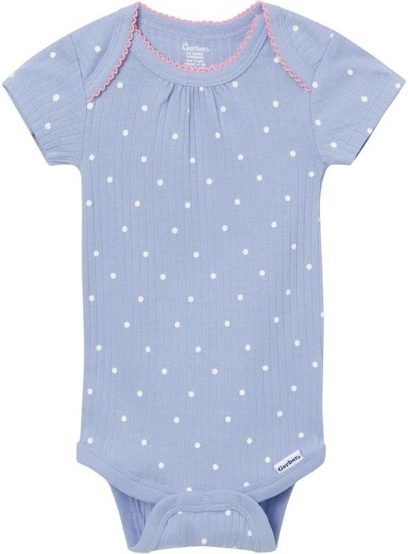 Gerber Baby Girls 4-Pack Short Sleeve Onesies Bodysuits - Image 4