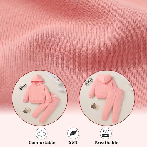 YOUNGER TREE Baby Clothes for Girls Boy Solid Color Hoodie and Sweatpants - Image 5
