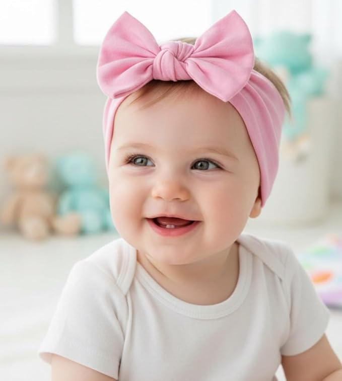 Baby Girl Headbands-Infant, Toddler Cotton Handmade Hairbands - Image 8