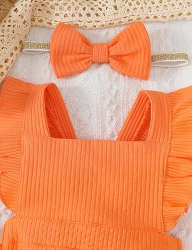 Fullfamous Baby Girl Ruffled Jumpsuit and Headband Set - Image 4