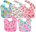 PandaEar 5 Pack Baby Bibs for Boys & Girls, Waterproof Adjustable Mealtime Bibs by PandaEar