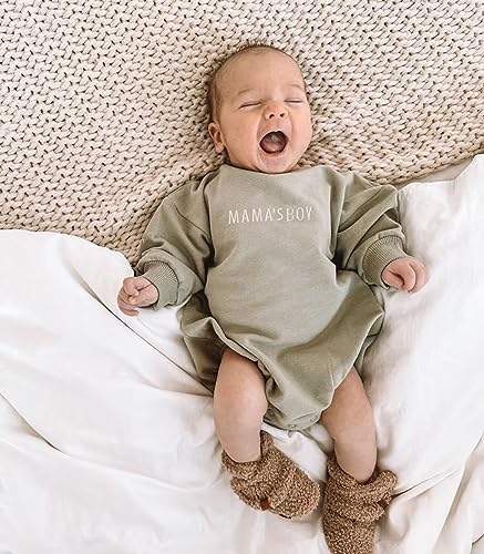 VISGOGO Newborn Infant Baby Boy Oversized Romper Sweater Bodysuits Coming Home - Image 5