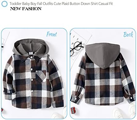 Toddler Baby Boy Long Sleeve Shirt Flannel Buffalo Plaid Shirts Button Down - Image 5