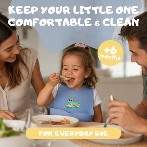 Silicone Baby Bib, Adjustable Feeding Bib, Food Catcher - Image 6