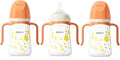 Baby Sippy Cup 240ml/8oz, Toddler Water Drinking Bottle with Non-Spill Valved Spout for 6+ Months, Orange/3Pack