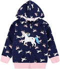 Baby Girl Zip-up Jacket Rainbow Unicorn Cotton Hoodie Sweatshirt Toddler Fall by Popshion