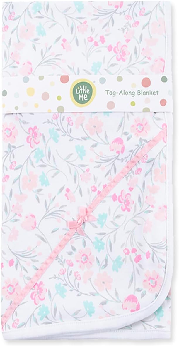 Little Me Blankets for Baby Girls' Watercolor Swaddling Receiving Blanket by LittleMeChildrensApparel