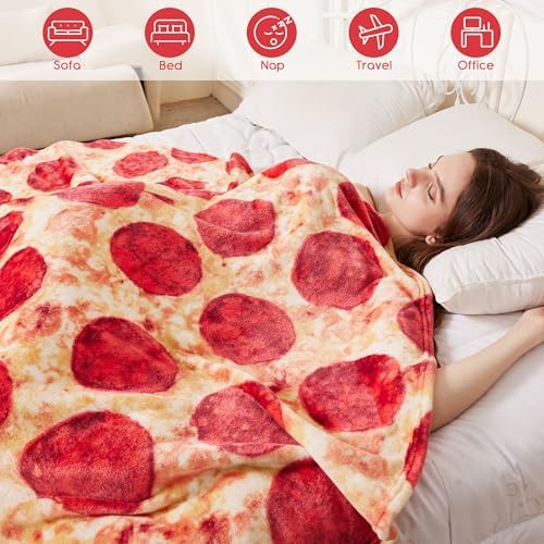 SeaRoomy Pizza Blanket, Realistic Food Funny Pizza Blanket, 60 in - Image 4