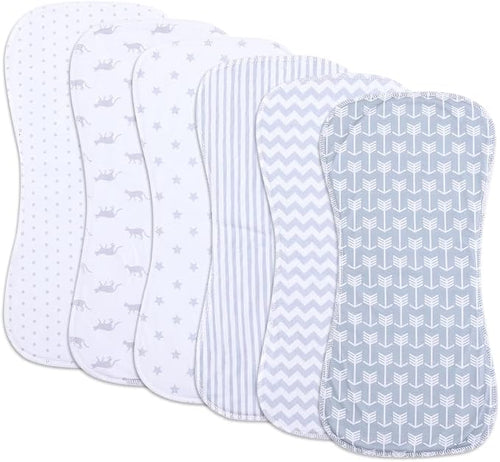 6 Pack Cotton Baby Burp Cloths Extra Absorbent Soft by Gelisite