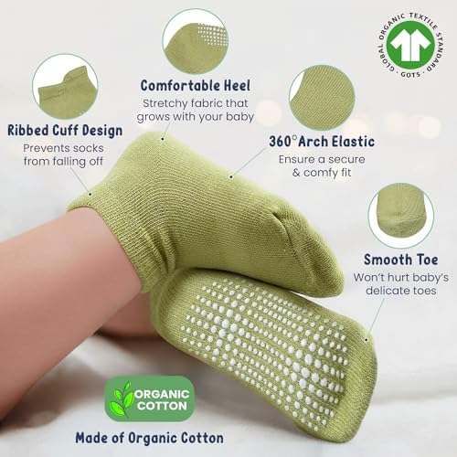 GOTS Organic Cotton Blend Ankle Toddler Socks 6M-12M-2t-3t-4t-5t Baby Gift - Image 3