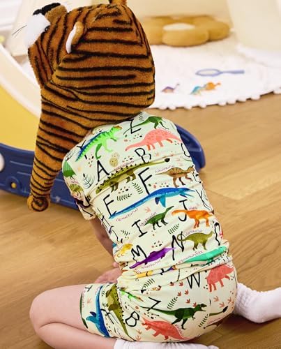 babee Reshinee Bamboo Viscose Toddler Boys Pajamas Set, Short Sleeve Kids - Image 4