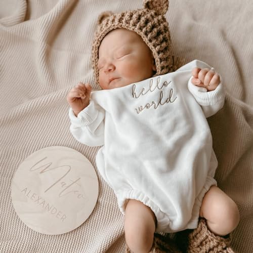 VISGOGO Newborn Infant Baby Boy Oversized Romper Sweater Bodysuits Coming Home - Image 2