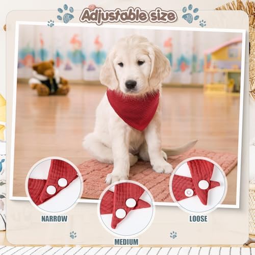 10 Pcs Muslin Cotton Triangle Dog Bandanas Reversible Pet Bibs Scarf Dog Scarves - Image 3