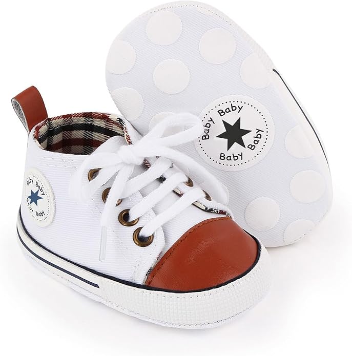 Unisex Baby Girls Boys Canvas High-top Shoes, Newborn Infant Anti-Slip Soft - Image 2