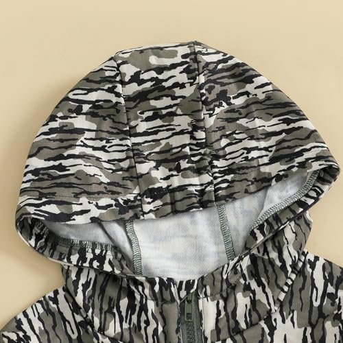 Baby Toddler Boy Girl Hoodies Camouflage Half Zip-up Sweatshirt Unisex Hooded - Image 4