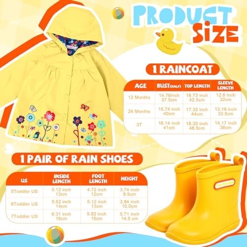 Twistover 2 Pcs Toddler Raincoat Boot Set - Image 3