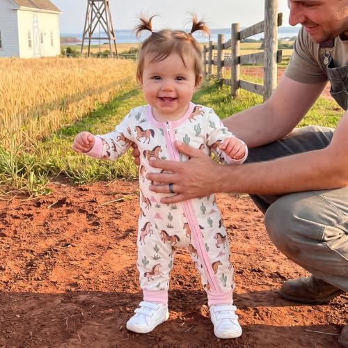 Western Baby Cowboy Clothes Neutral Zipped Fall Romper Outfit - Image 3