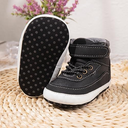 Meckior Toddler Baby Boys Girls High Tops Ankle Sneakers Soft Anti-Slip Sole PU - Image 4