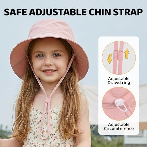 Toddler Bucket Hats UPF 50+ Baby Sun Hat Adjustable Kids Sun Protection Summer - Image 5