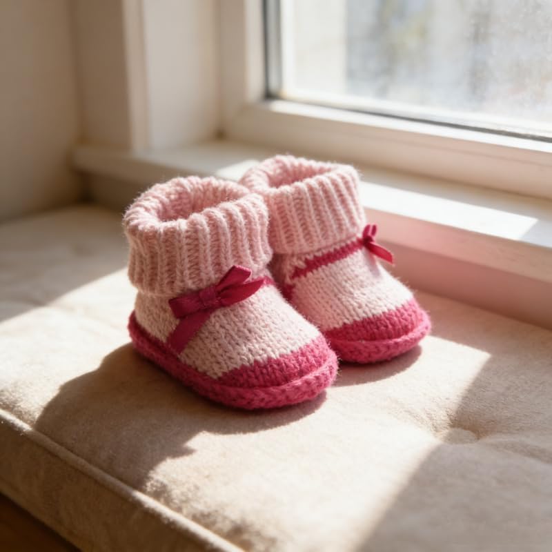2 pairs Cute Knit Animal Baby Booties - Image 3