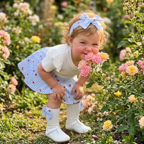 Giraropa Newborn Baby Girl Clothes Smocked Bubble Romper Dress + Socks + - Image 3