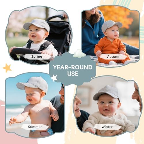 Durio Baby Baseball Cap UPF 50+ Infant Sun Hat Elastic Back 0-12 Months - Image 5