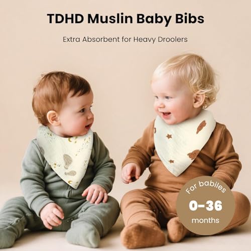 10pcs Soft & Absorbent Muslin Drool Bibs - Image 3