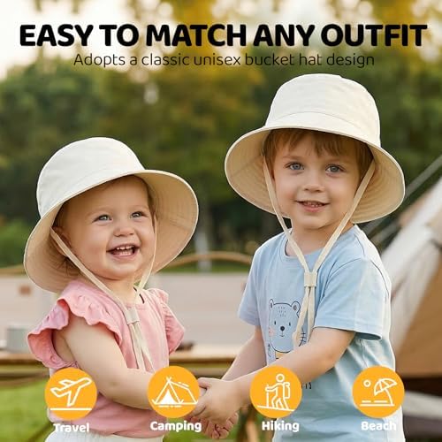 Toddler Bucket Hats UPF 50+ Baby Sun Hat Adjustable Kids Sun Protection Summer - Image 4
