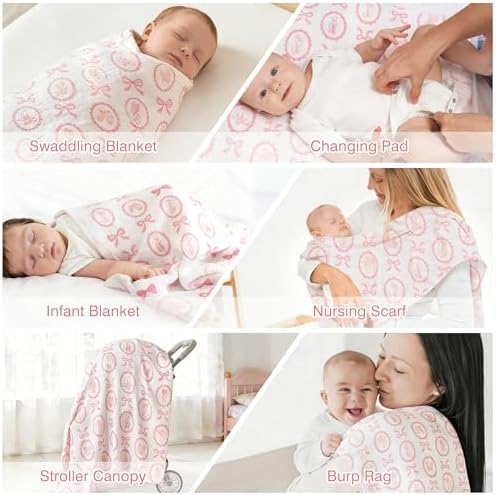 Baby Swaddle Blankets, Bamboo Muslin Receiving Blanket | 1-Pack, Lightweight & - Image 6