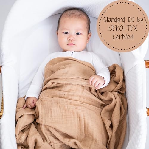 LollyBanks Baby Swaddle Blankets 2 Pack, 100% Cotton Muslin Blanket 47 x 47 - Image 3