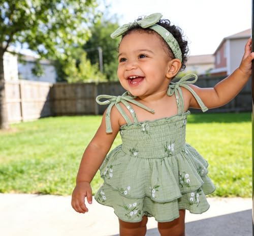 YOUNGER TREE Baby Girl Clothes Infant Summer Romper Dress Sleeveless Bodysuit - Image 2