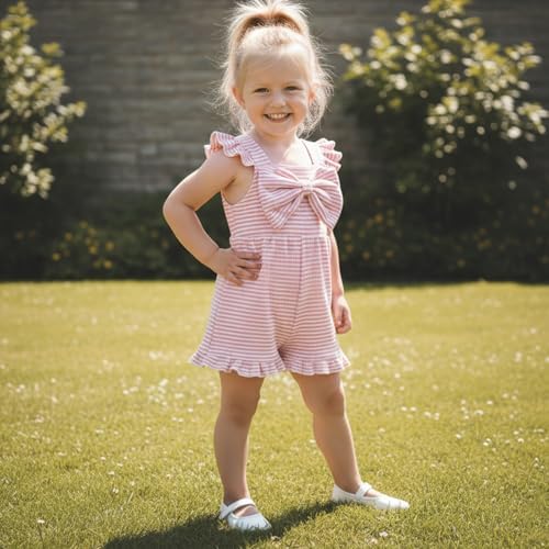 Little Girl Romper Toddler Overalls Summer Bow Jumpsuit Boho Outfit 6M-5T - Image 4