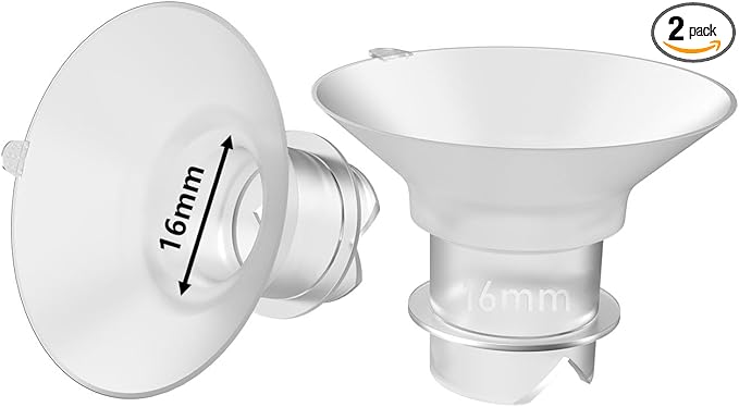 2pcs Upgraded Flange Inserts 16mm Compatible with Momcozy/Medela/Spectra/eufy/Elvie/Lansinoh/TSRETE/Paruu Wearable Pump with 24mm Shields/Flanges, Reduce 24mm Nipple Tunnel Down to 16mm