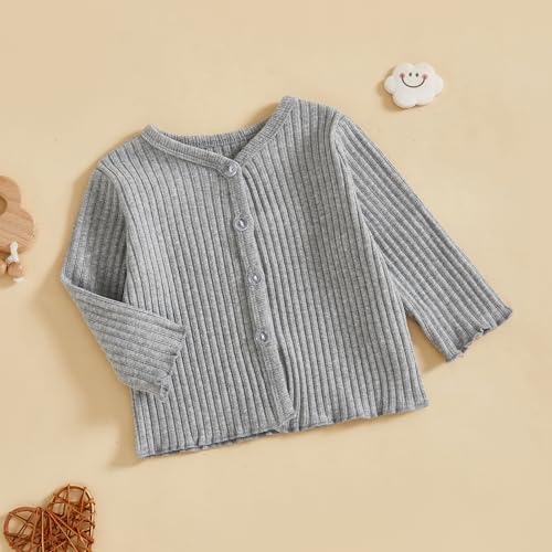 Kids Toddler Girls Lightweight V Neck Cardigan Sweater Long Sleeve Button Down - Image 2