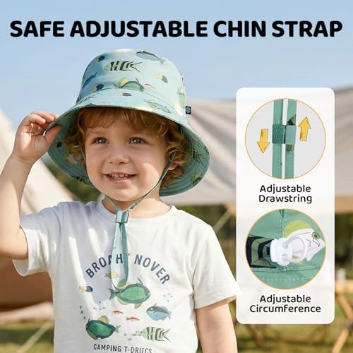 Toddler Bucket Hats UPF 50+ Baby Sun Hat Adjustable Kids Sun Protection Summer - Image 4