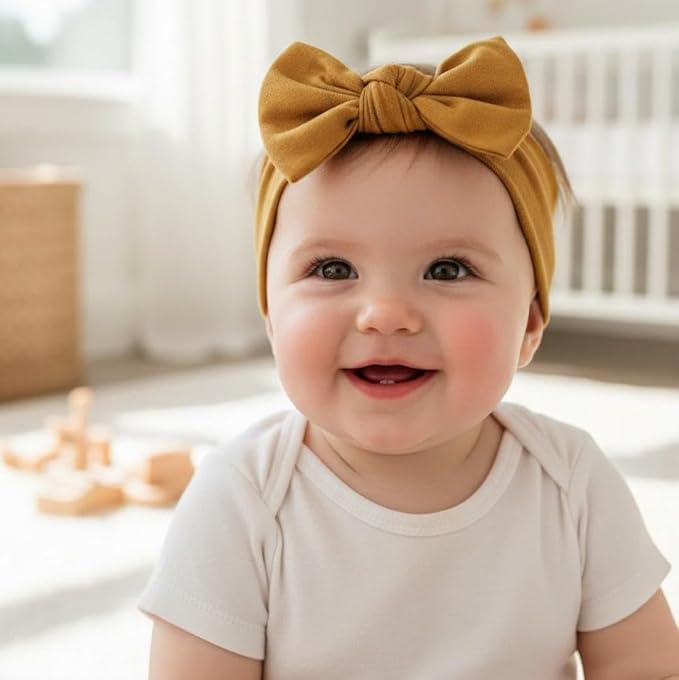 Baby Girl Headbands-Infant, Toddler Cotton Handmade Hairbands - Image 2